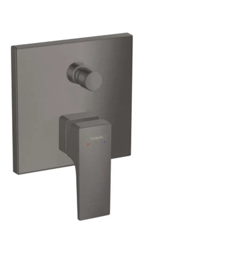 Wannenmischer mit Unterputzmontage und Hebelgriff in brushed black chrome von Hansgrohe. Das Produkt verfügt über einen modernen, minimalistischen Designansatz.
